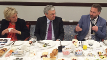 Laurent Marliere, ISFIN Ceo, explaining business challenges in Abu Dhabi to HRH Princess Astrid and Deputy Prime Minister of Belgium Didier Reynders Laurent Marliere, ISFIN Ceo, explaining business challenges in Abu Dhabi to HRH Princess Astrid and Deputy Prime Minister of Belgium Didier Reynders
